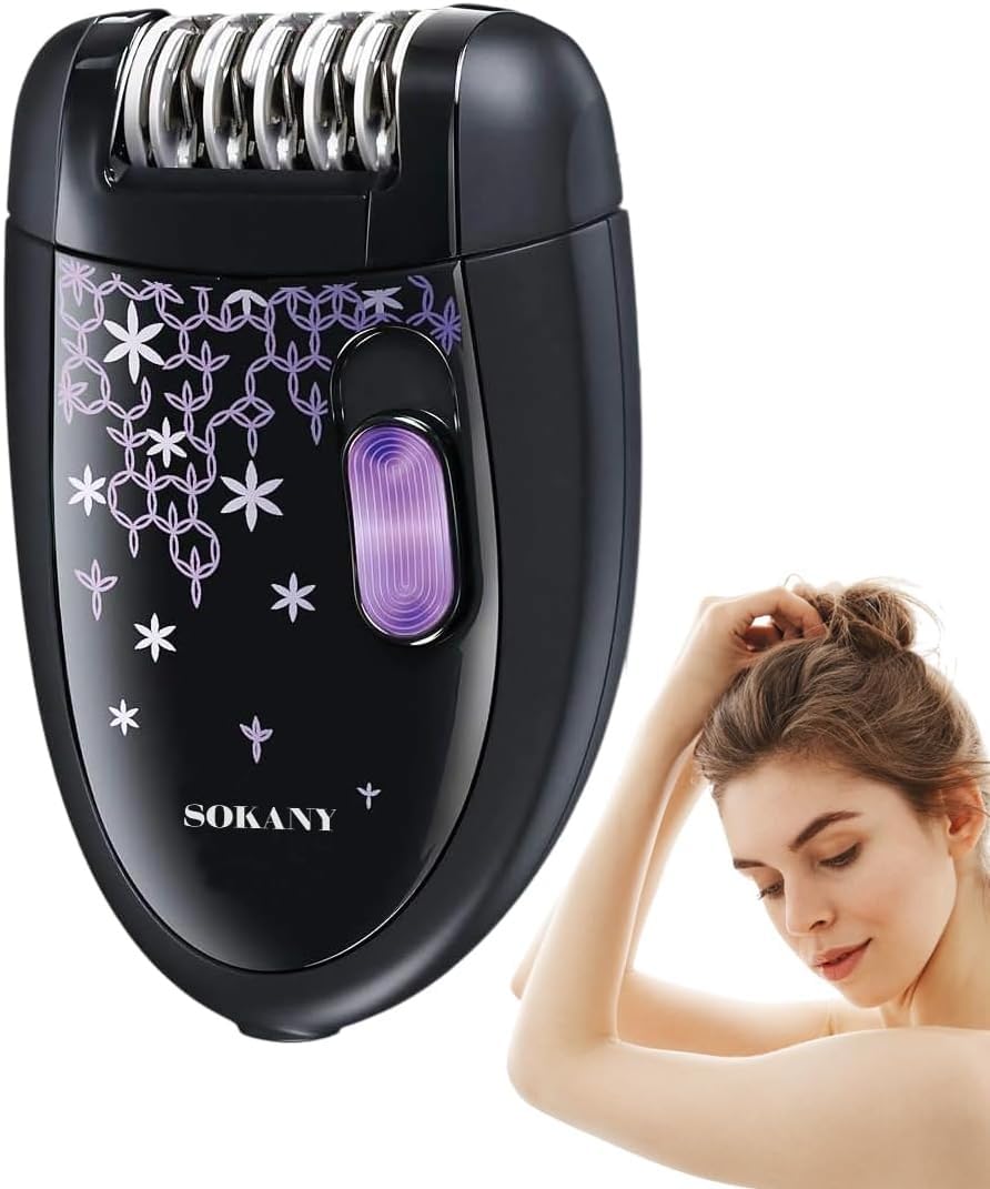 Epilator Hair Remover for Women - Cordless Rechargeable 2 Speed 3 W Device for Legs, Arms, Face and Bikini Area, HS-6423
