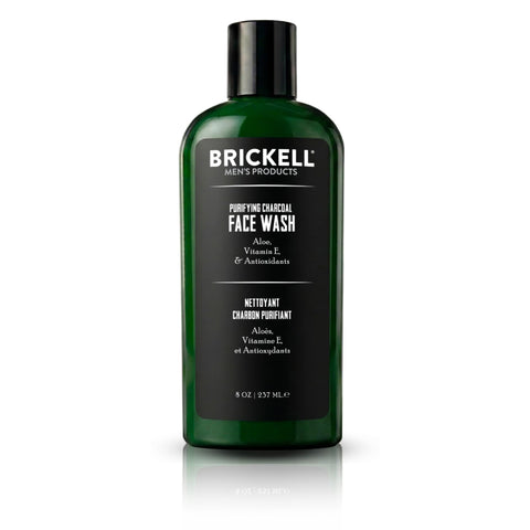 Brickell Men's Products Purifying Charcoal Face Wash for Men - 8oz, Scented