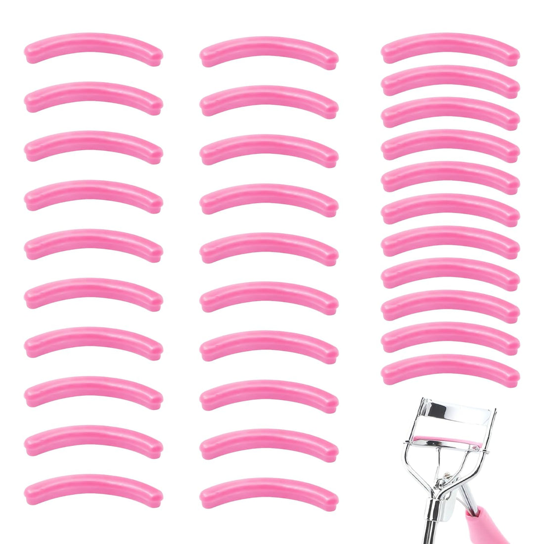 Pack of 30 Eyelash Curler Pads, Eyelash Curler Replacement Strips, Eyelash Curler Replacement Pads, Eyelash Curler Refills, Tweezers Eyelash Curler Refills (Pink)