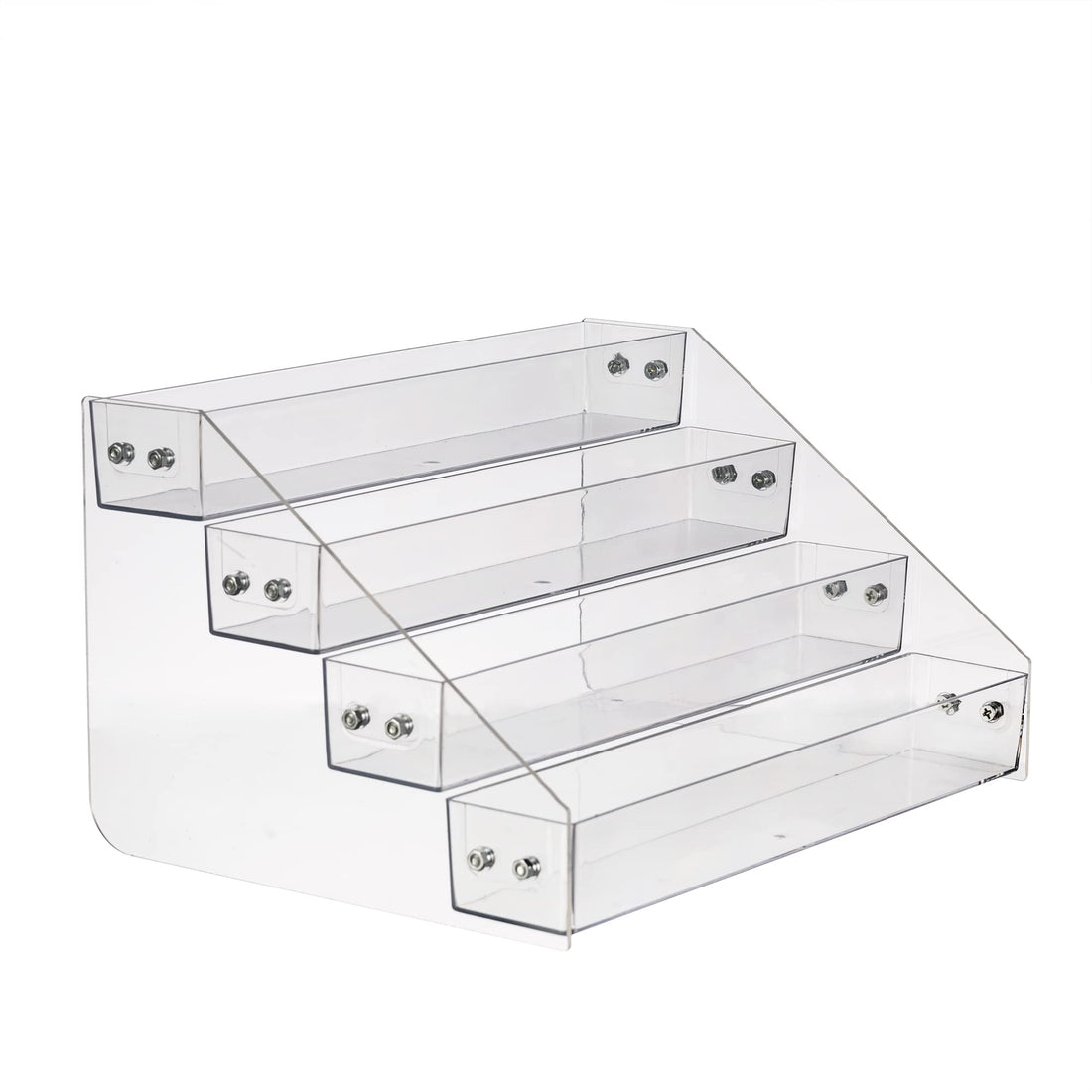 Acrylic Spice Rack, Tiered Spice Rack Shelf Seasoning Organizer for Countertop, Cabinet, Pantry, Kitchen Storage - 4 Tier