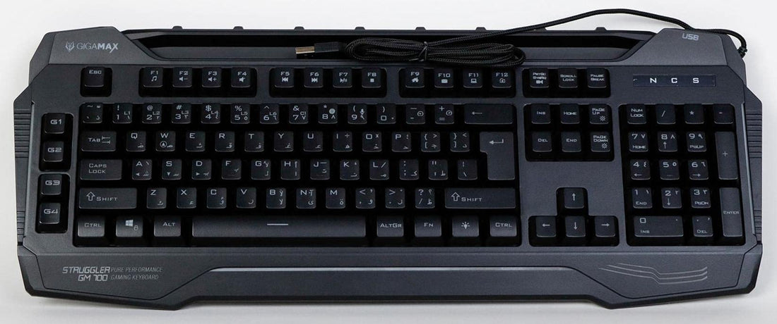 GigaMax Gm700 Keyboard Master Gaming Full Multimedia With 7 Color Led and 4 Macro Record Key Programmable- Black