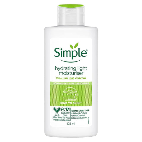 Simple Kind to Skin Hydrating Light UK’s #1 Facial Skin Care brand* Moisturiser for 12-hour Moisturisation 125 ml