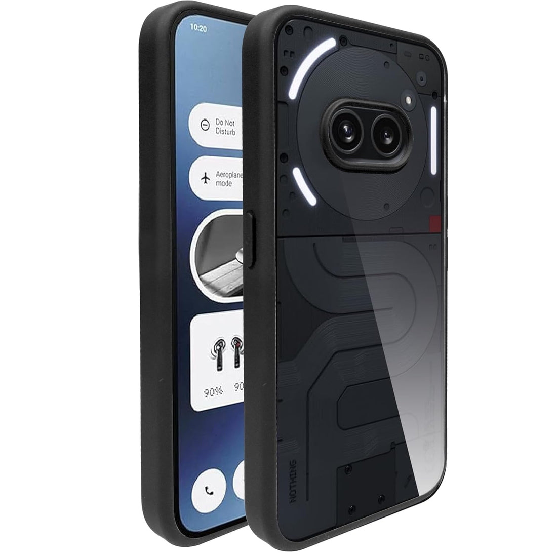 For Nothing Phone (2A) Hard Back Cover Q Series Case,Transparent Hard Back And Silicone Tpu Black Frame High Protection Compatible with Nothing Phone (2A) (6.7'') - Transparent&Black