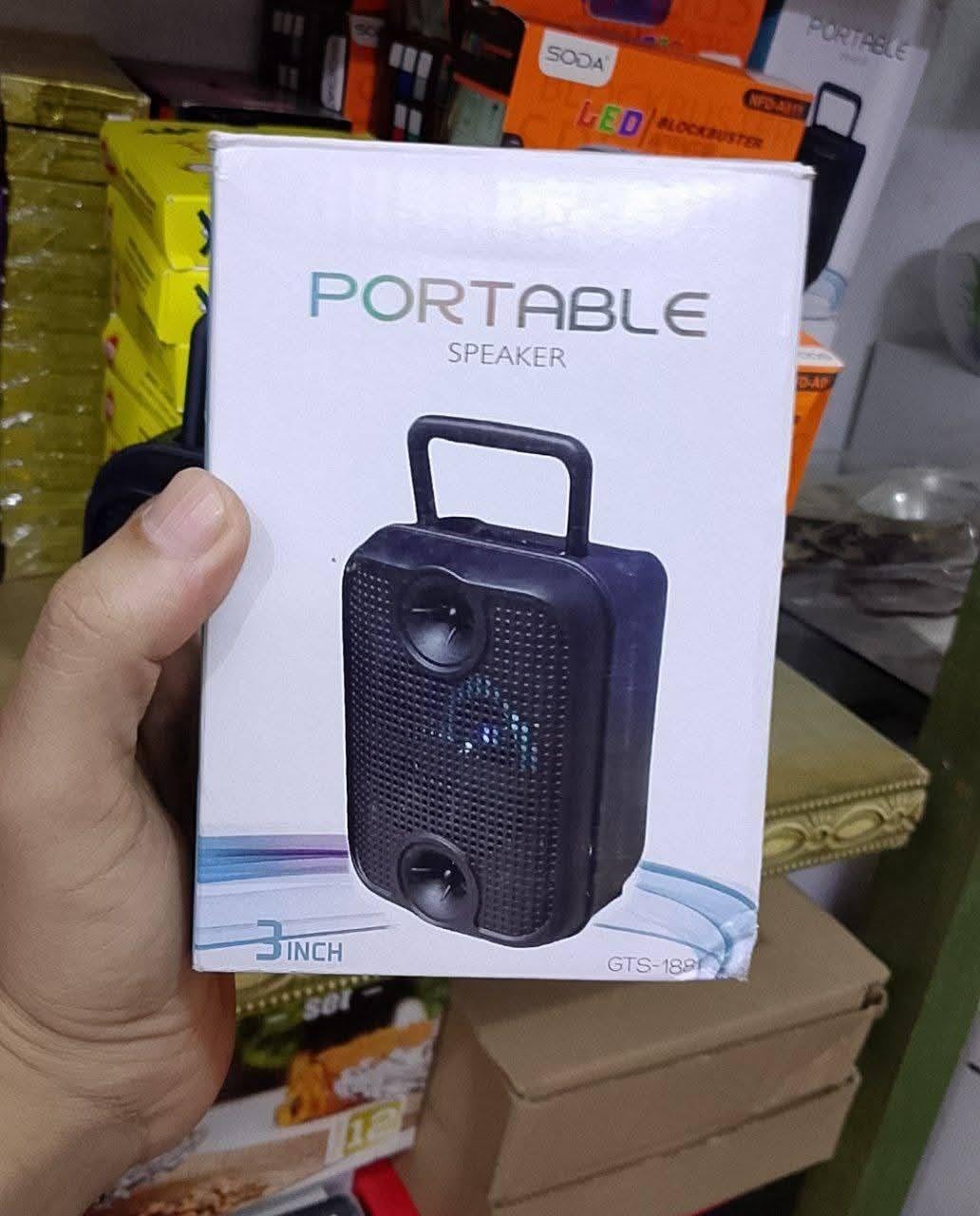 Speaker, Bluetooth v5.0, USB, SD Card - High Performance, RGB LED Ligh, IPX4 Splash Proof - Wireless portable (GTS-1881)