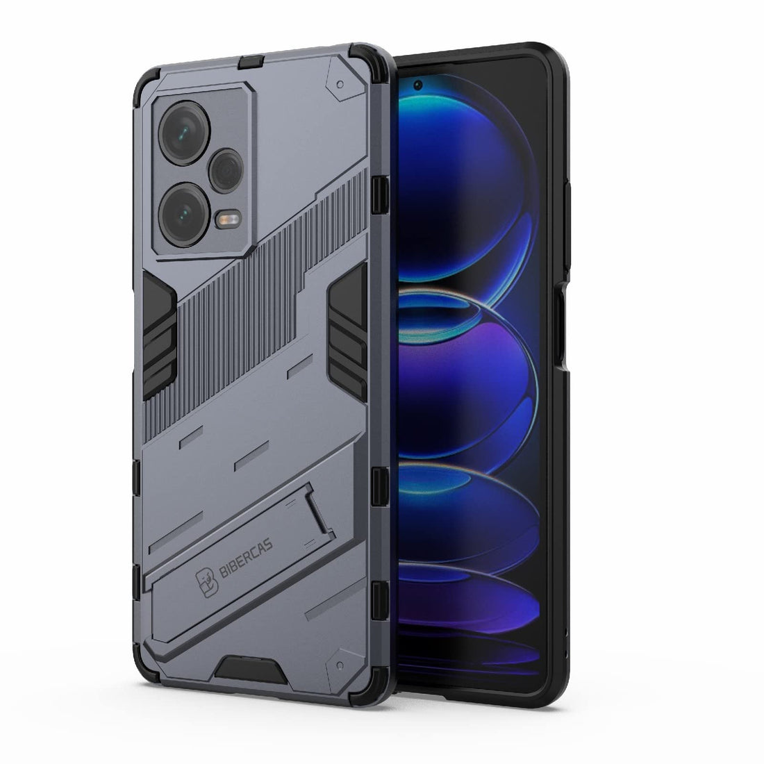 compatible with redmi note 12 pro plus (12 pro+) Punk Armor 2 in 1 PC + TPU Shockproof Phone Case with Invisible Holder For redmi note 12 pro plus (12 pro+) (gray)