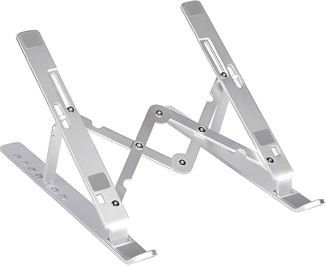 Next Store Foldable Laptop Stand for Desk, 7-Level Adjustable Aluminum Laptop Stand, Compatible with MacBook Pro/Air, Dell, HP, Lenovo, Fits 11-15.6 Inch Laptop, Tablet (Silver)
