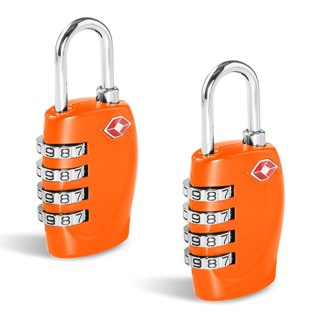 CFMOUR TSA Suitcase Locks - 1, 2, 3, 4, 5, 6 Pack 4-Dial Security Travel Combination Padlock for Suitcases Luggage Case Bag Code Lock - Orange (Pack of 2)