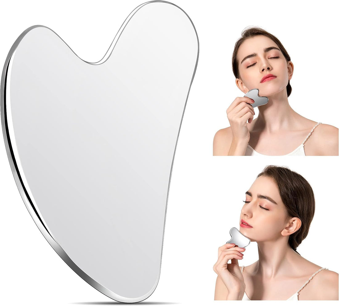 VGY Stainless Steel Gua Sha Facial Tools, Tighten Skin Massage Guasha Beauty Tool for Face Body Eyes Neck Massager