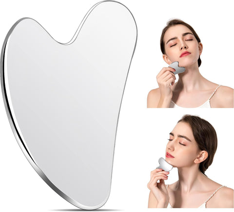 VGY Stainless Steel Gua Sha Facial Tools, Tighten Skin Massage Guasha Beauty Tool for Face Body Eyes Neck Massager