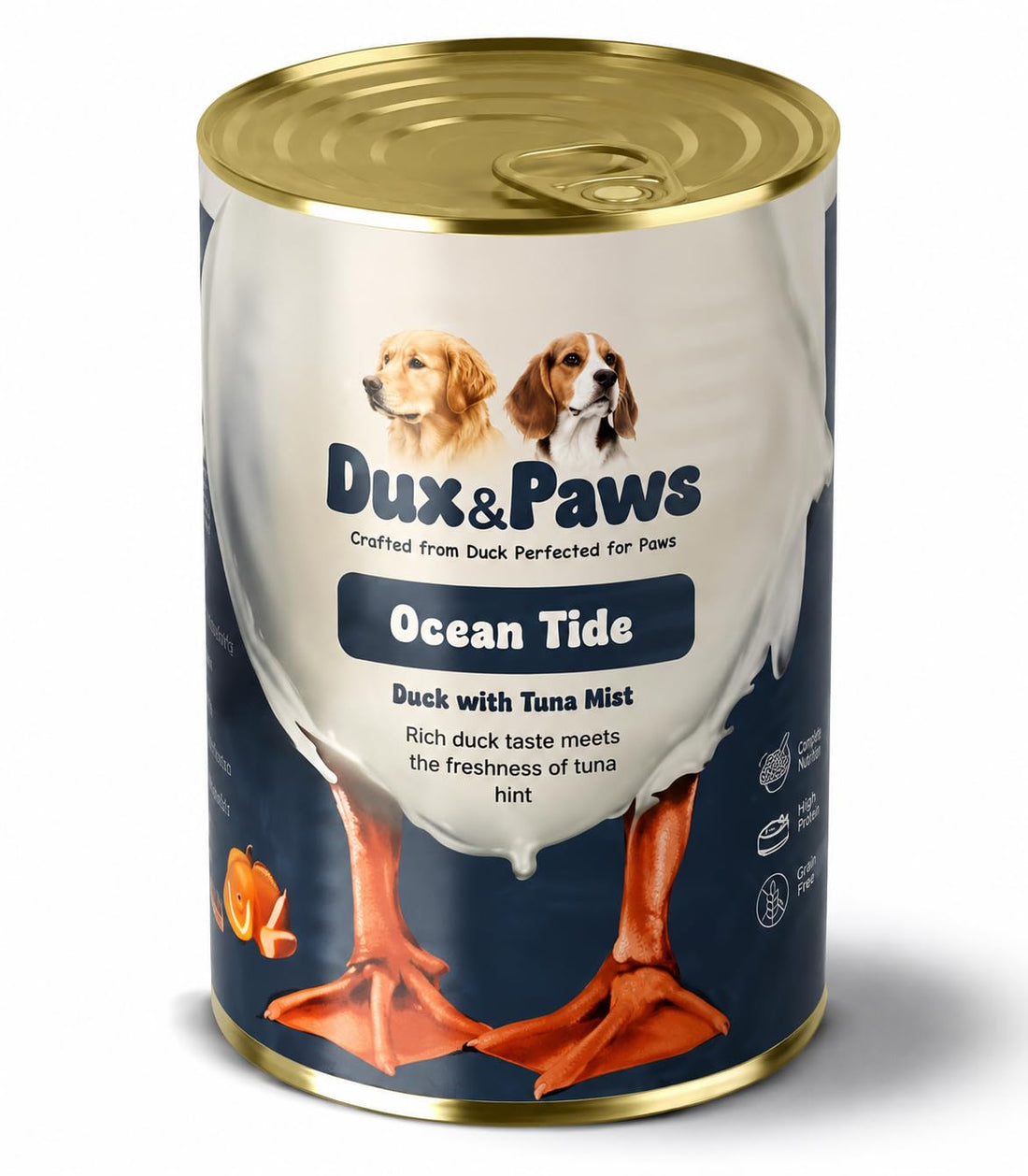 Ocean Tide Wet Dog Food for Dogs, Premium Natural Nutrition, High Protein Complete & Balanced Recipe, Duck with Tuna Flavor, 400g Per Can (400g – Pack of 1)