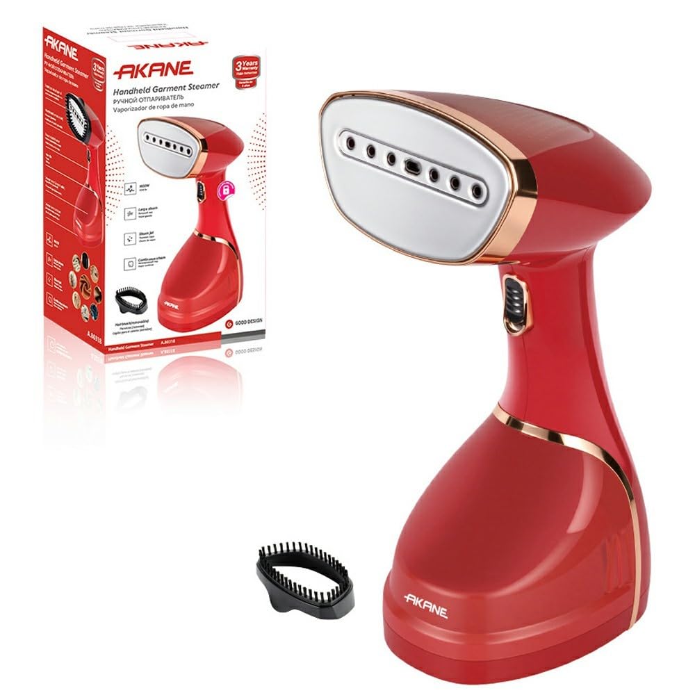 AKANE A.80318 1600W Foldable Garment Steamer, High Power Electric Steam Brush, Portable Household Iron with Fast Heat-Up, Strong Steam Output, Wrinkle Remover for Clothes, Travel & Home Use
