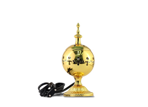Electric Incense Burners metal Vintage Arabic Burner,Middle Eastern Incense Holder- Electric Incense Burner Bakhoor Suitable For Arabian Oud,Home, Hotel Decor (i.Gold)