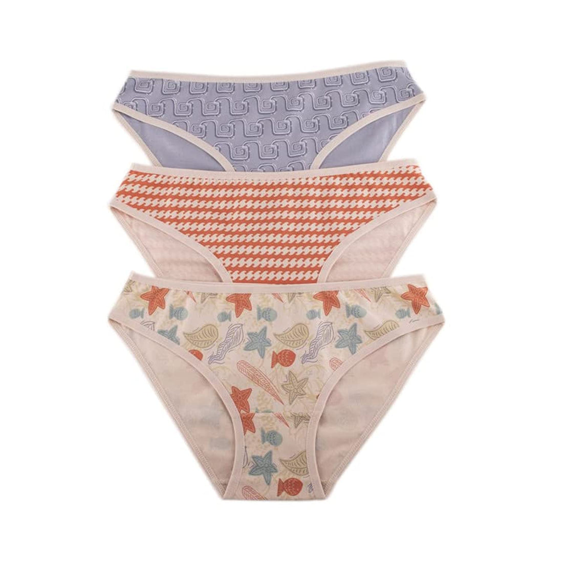 Milk Multicolor Pack of 3 Printed Bikini Underwear For Women Size XX-Large - M-320-BK-2XL