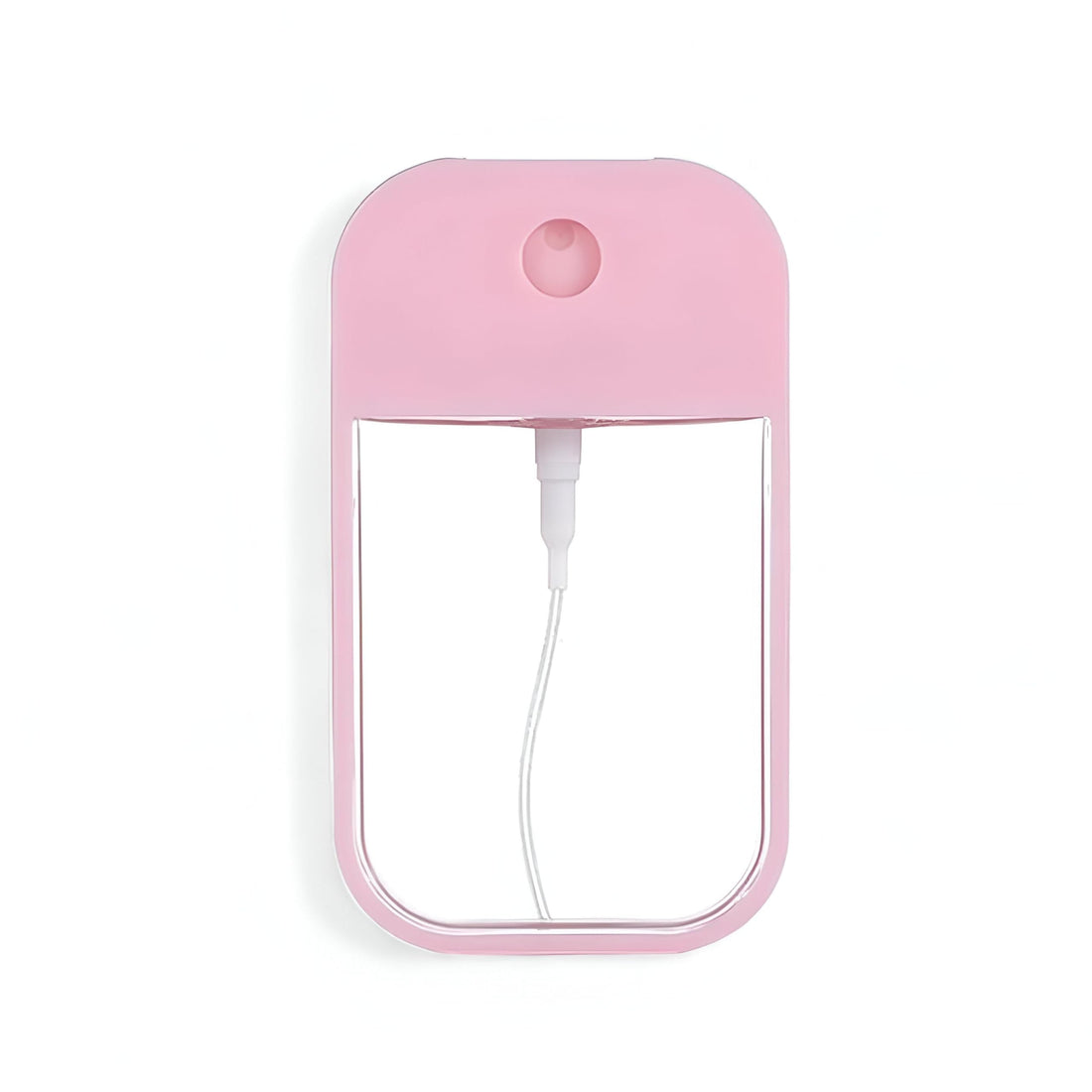 Travel Spray Bottle - Elegant 39ml Pink Refillable Atomiser with Card Design for Perfume, Toner, Sanitizer, and Face Mist, Ideal for Purse or Carry-On Storage