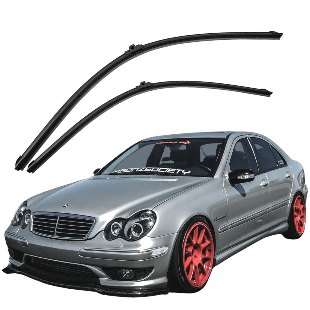 Windshield Wiper Blades Set of 2, Natural Rubber, Compatible with M-Benz (W203-24/24 Inch)