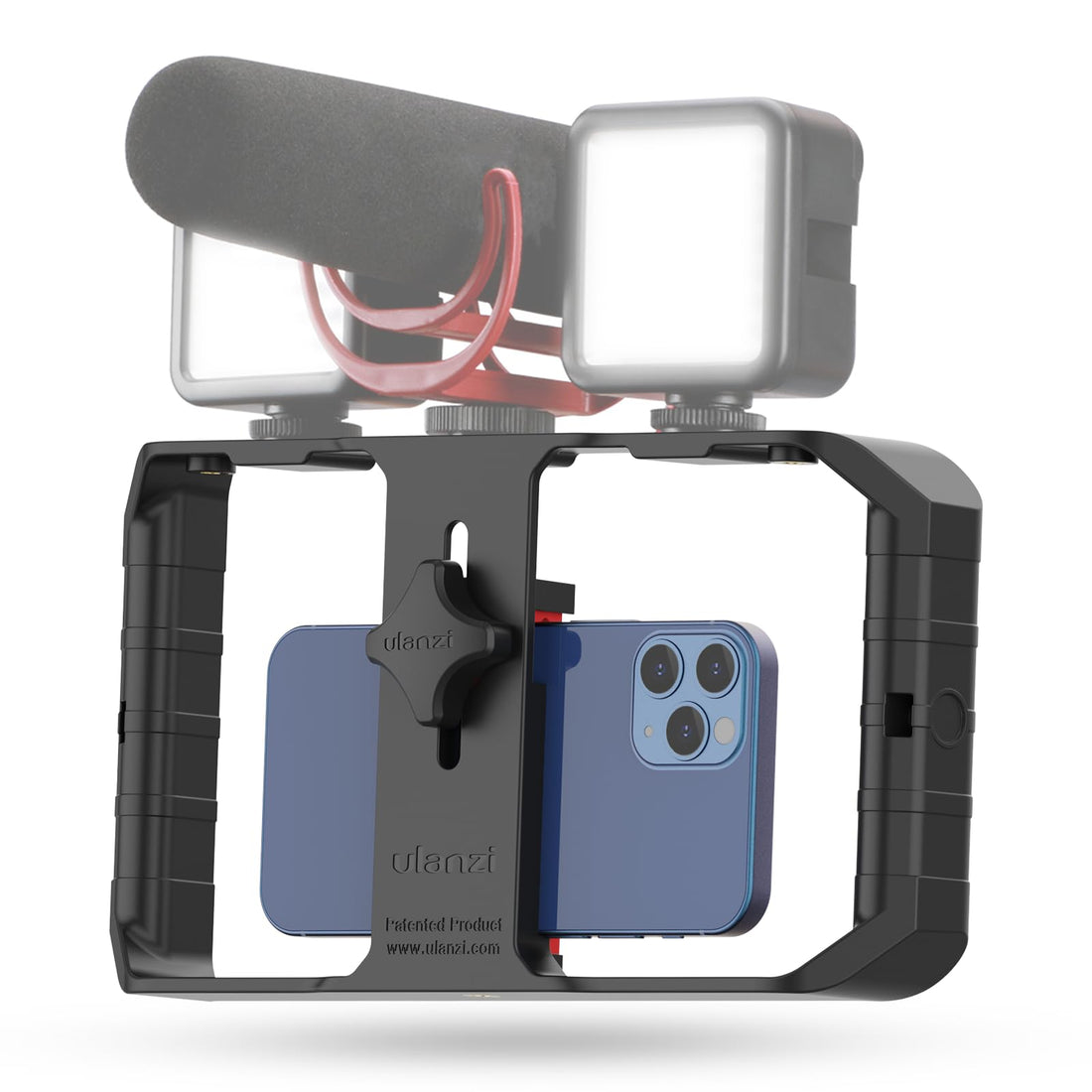 ULANZI U-Rig Pro Smartphone Video Rig Handheld Phone Stabilizer Filmmaking Cage with 3 Cold Shoe Mounts Video Stabilizer for