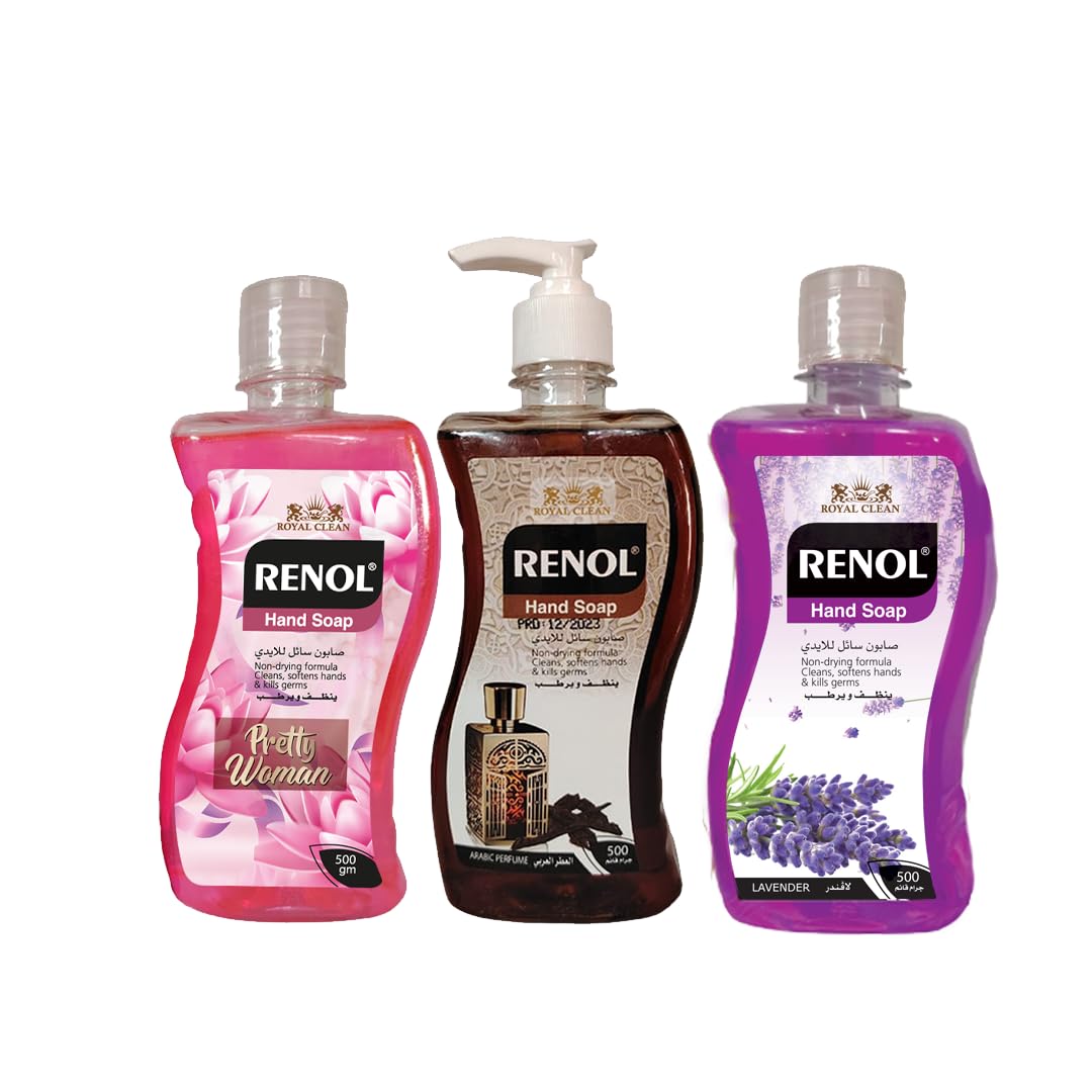 Renol hand soap 500ml pump +2 hand soap refill