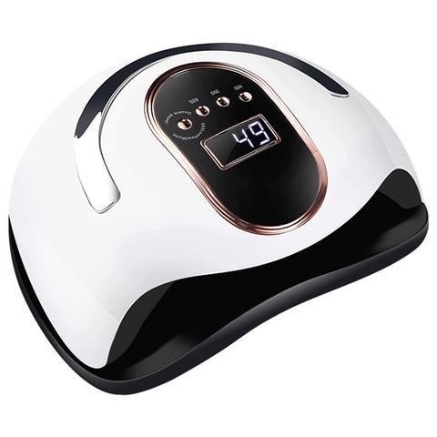 168W UV LED Nail Lamp, Smart Nail Light, 36 Beads Fast Curing Nail Dryer, 4 Timers Auto Sensing LED Smart Nail Lamp, Portable Handle Large Space Gel Led Nail Lamp Nail Art Tools (White)