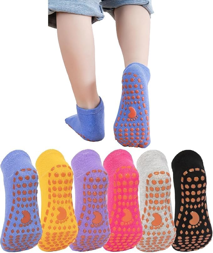 Kids Non-Silp Ankle Socks with Girp- 1 Pairs Trampoline Unisex Toddler Socks Anti-Skid Socks for Children