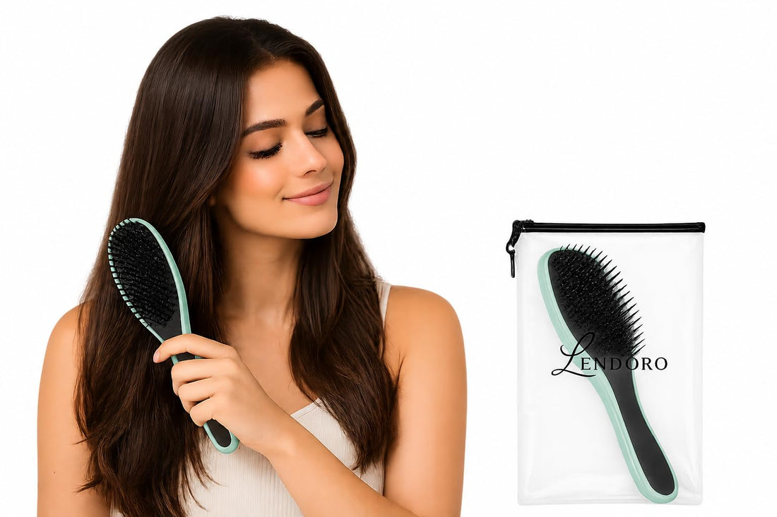 Smart Detangling Hair Brush, Flexible Bristles for Wet & Dry Use, Ergonomic Handle, Lightweight, All Hair Types (Green)