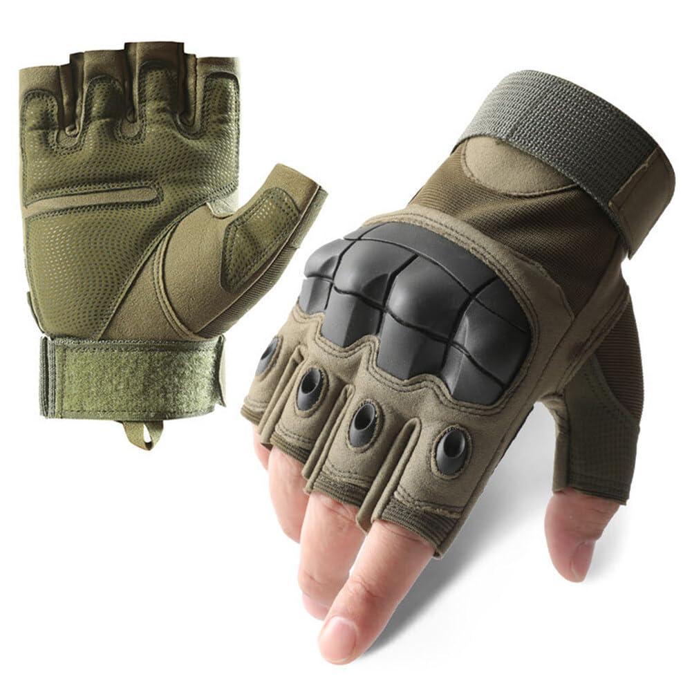 Surakey Men's Tactical Gloves, Half Finger Tactical Gloves, Bicycle Gloves, Motorcycle Gloves, Mountain Bike Gloves, Outdoor Sports Gloves, Ideal for Bicycle, Airsoft, Military, Paintball