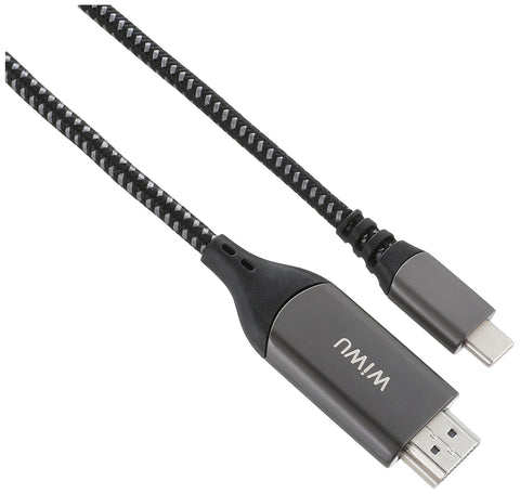 WIWU X10L Type C To HDMI Fast Charging And Data Transfer Cable With Braided Wire Design Fits Various Smartphones 2M - Multi Color