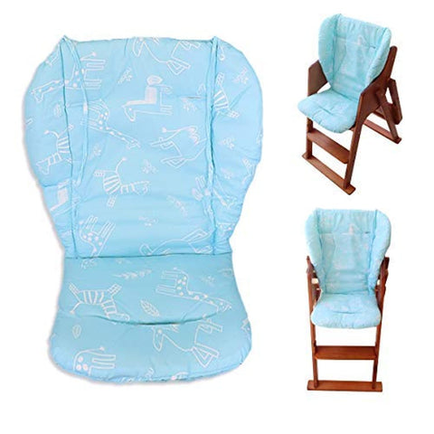 Baby High Chair Cushion, Thick Pad for Wooden High Chair, Baby Dining Chair Liner Mat(Blue Giraffe)