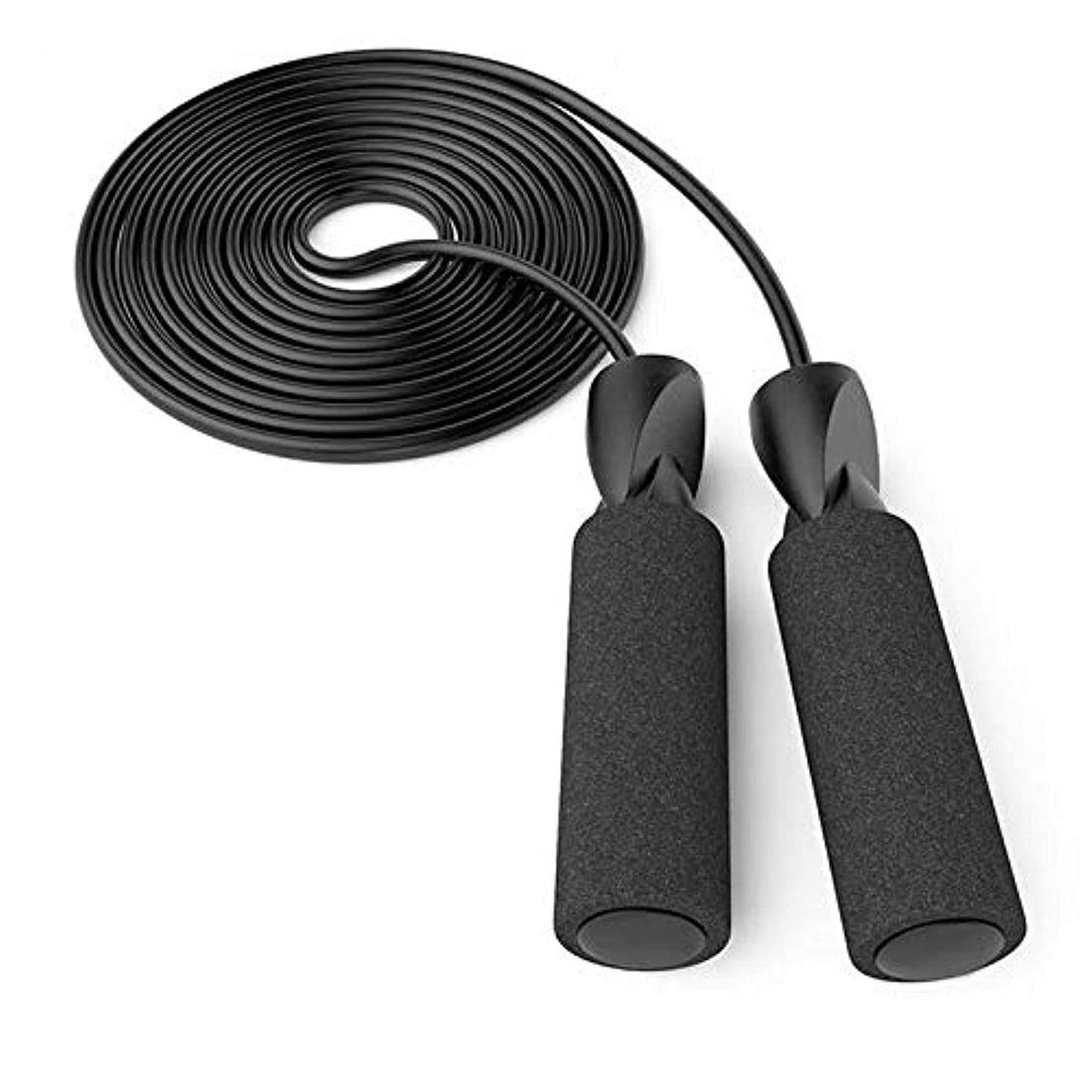 Gym Fitness Plastic Skip Bearing Jump Rope For Speed Exercise, Black