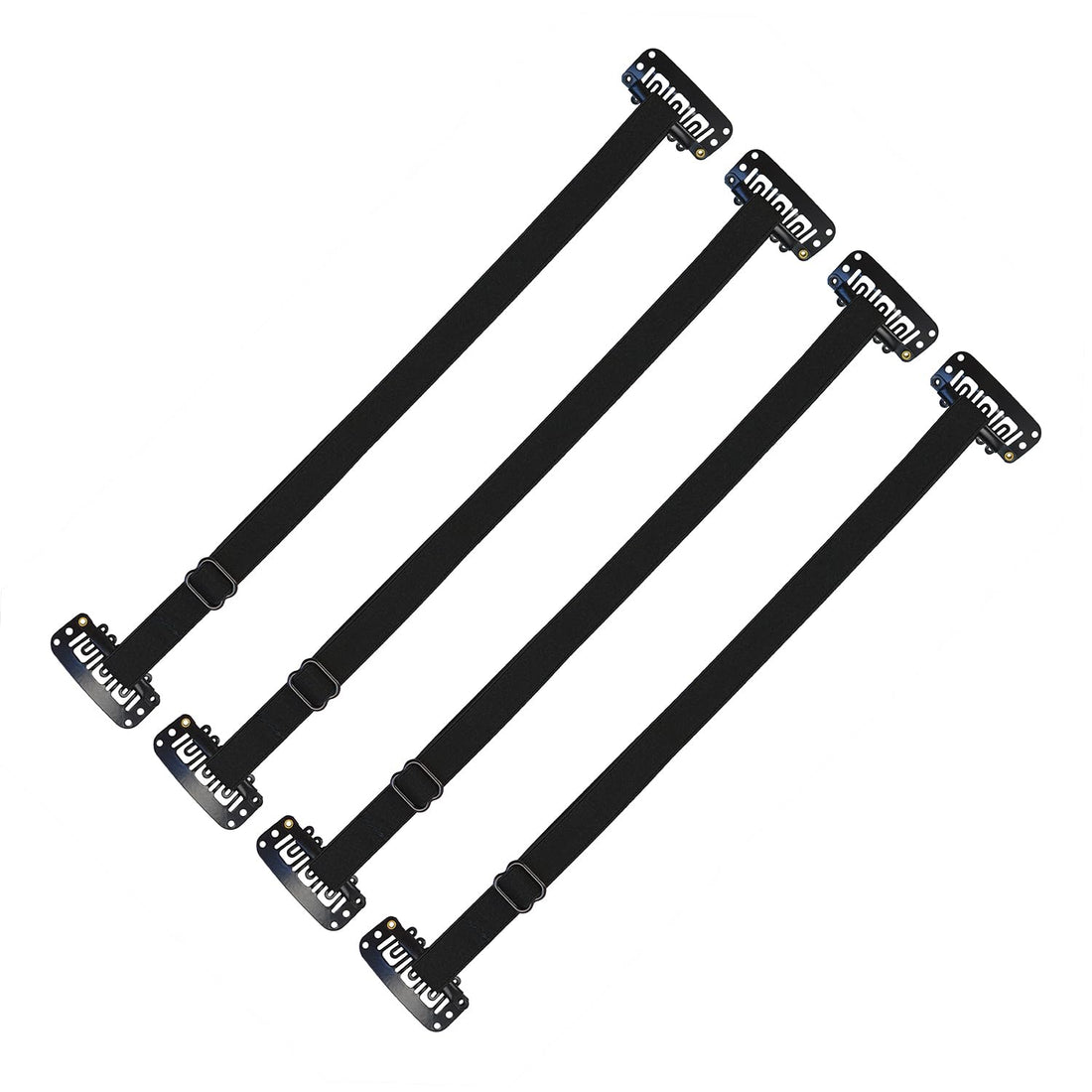 4 Pcs Facelift Bands with Clips Invisible Face Stretching Lifting Strap Adjustable Elastic Band Face Slimming Band (24cm Black Single Bands)