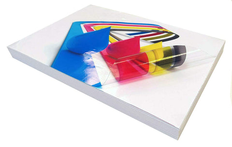10 PVC sheets, self-adhesive transparent sticker paper, A4 size can be applied to the pages and surface to protect them or printed on by laser printers