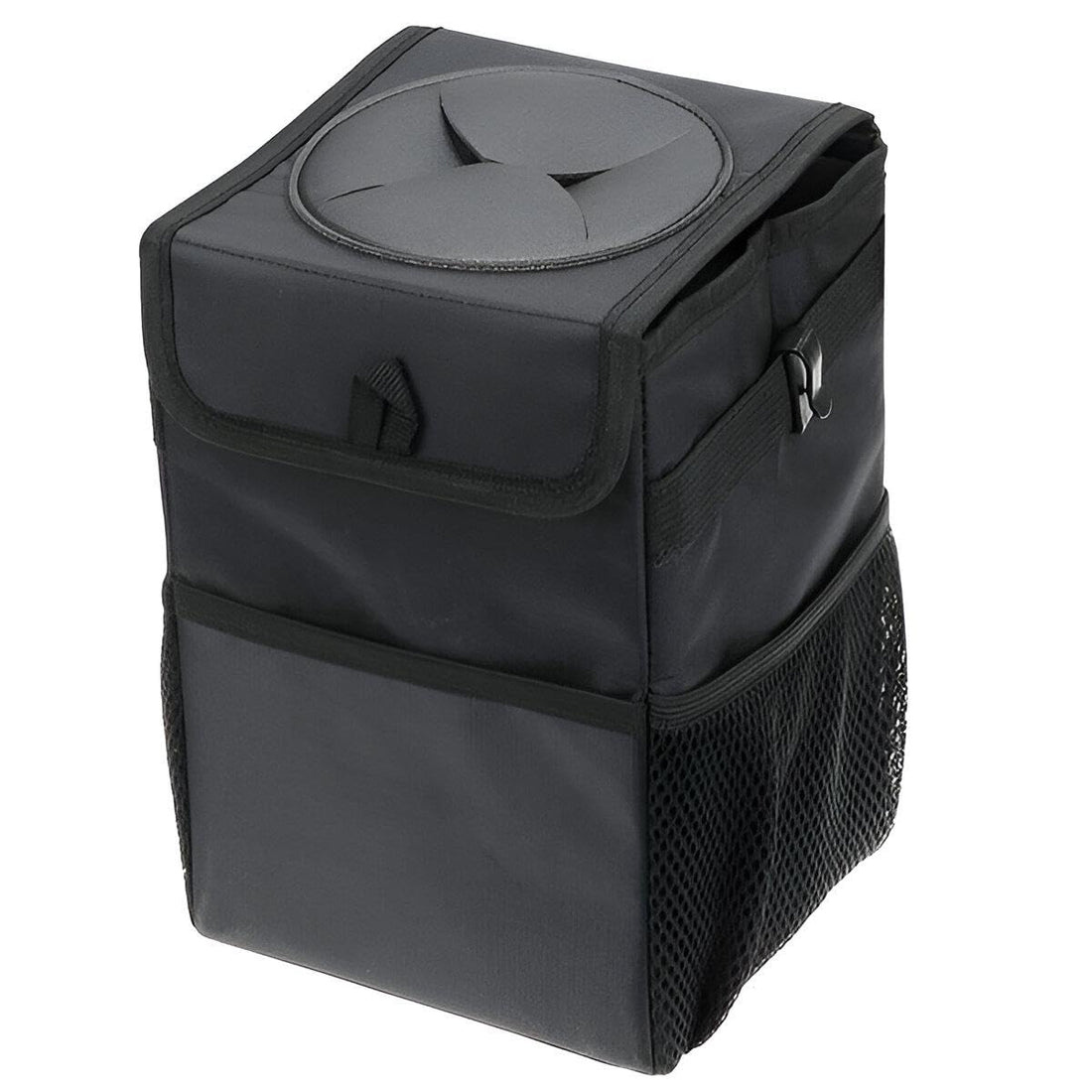 Car Trash Bin - Two bins with a sealed PVC lid that locks out smells, internal mesh bag stays secure, hooks for any seat rail, keeps your car tidy and free of debris on each trip.