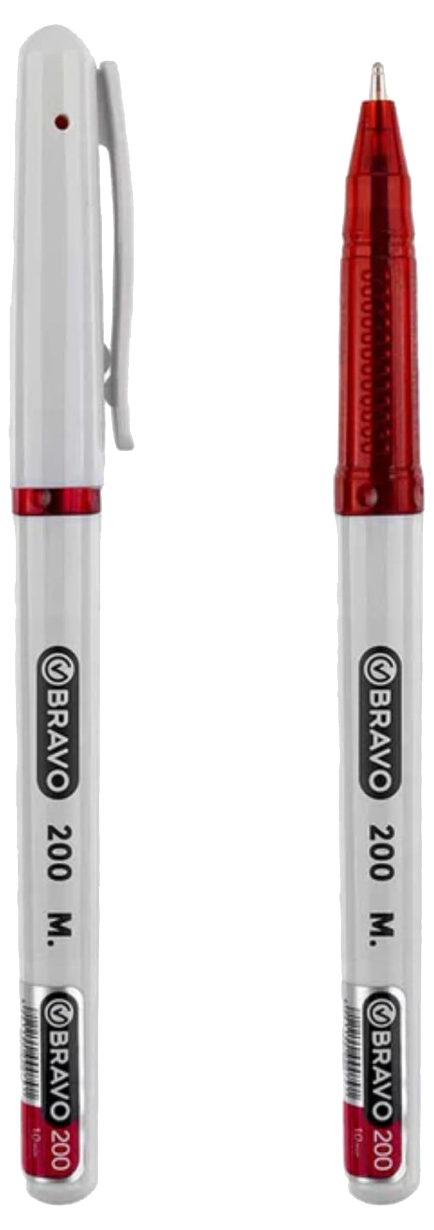 Bravo 200 Pack Of 10 Pens 1.0mm Red