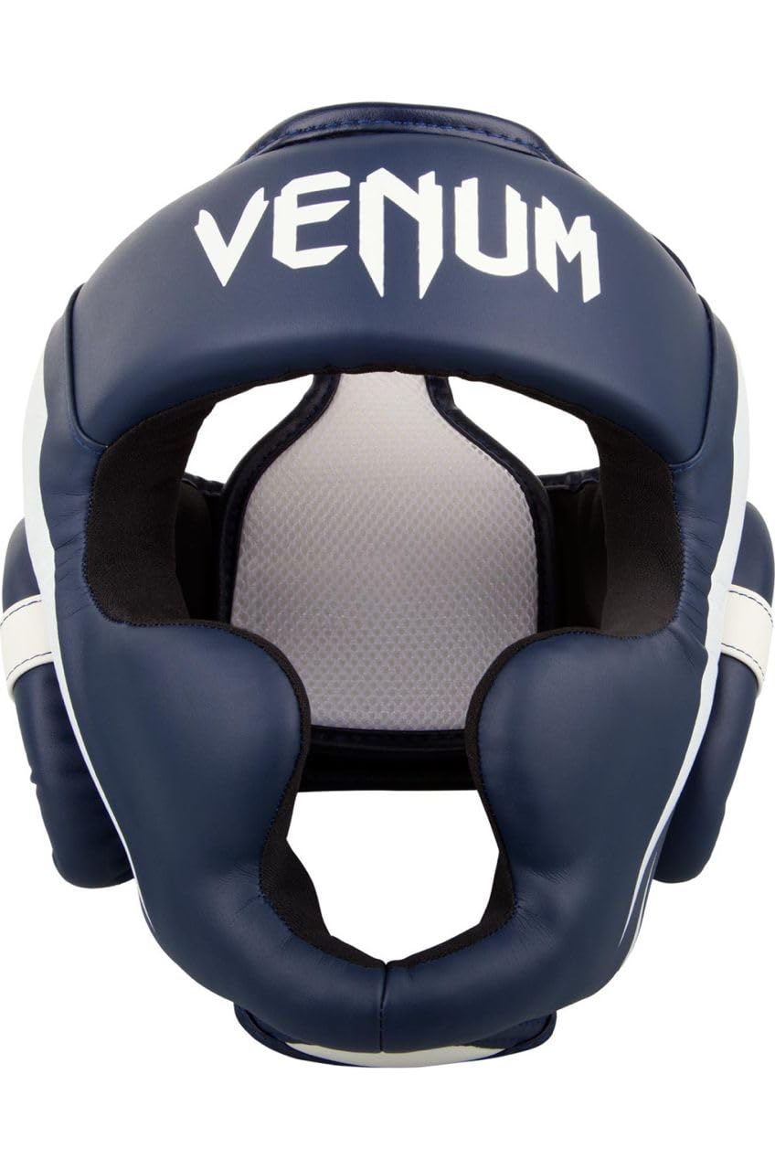 Elite Boxing Headgear, Professional Head Guard, Multicolor. (Blue/White, Large)