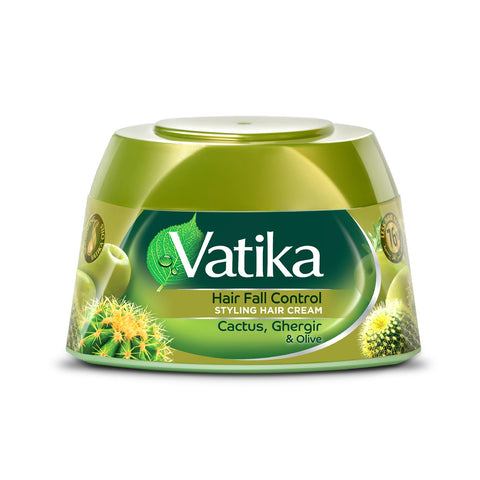 Vatika Naturals Hair Fall Control Hair Styling Cream (65mL) | Natural Extracts of Cactus, Ghergir and Olive | Nourishing Vatika Oils