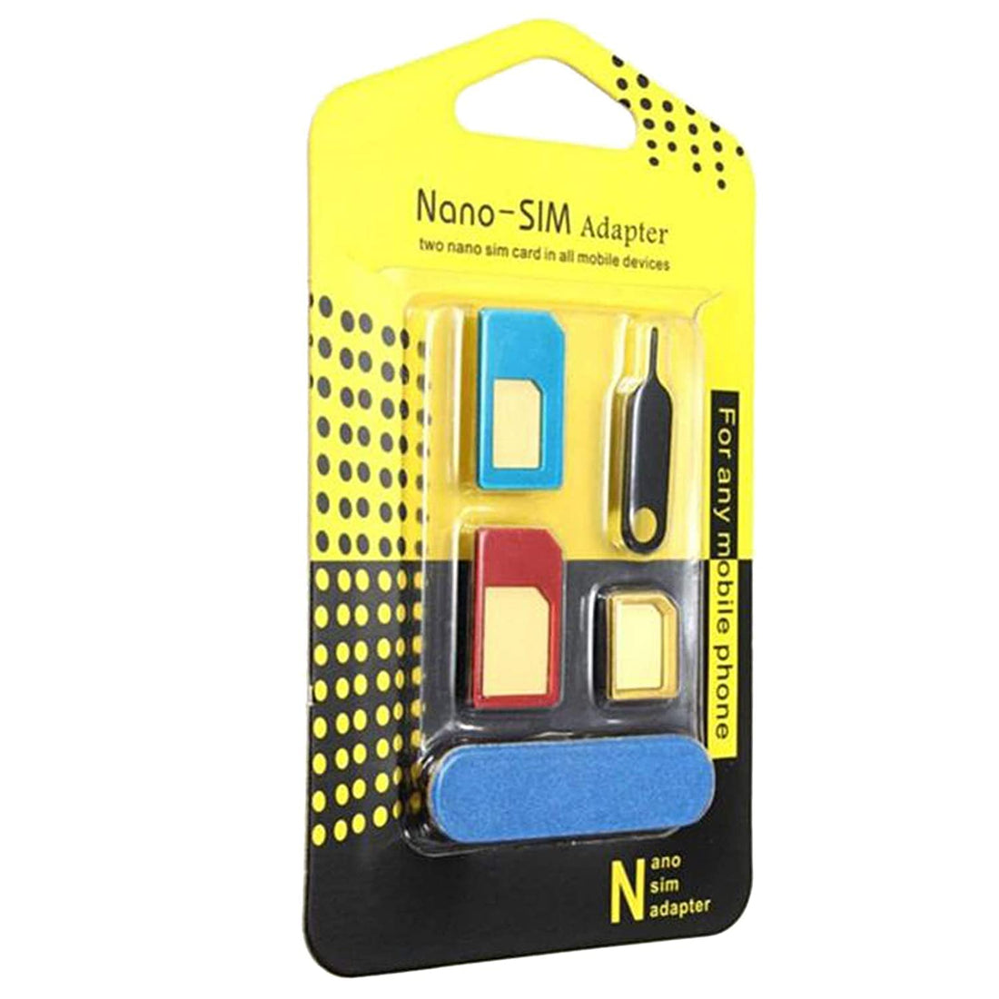 Generic 4 in 1 Kit Nano Sim Adapter with Nano SIM to Micro SIM with Eject Pin - Multi Color