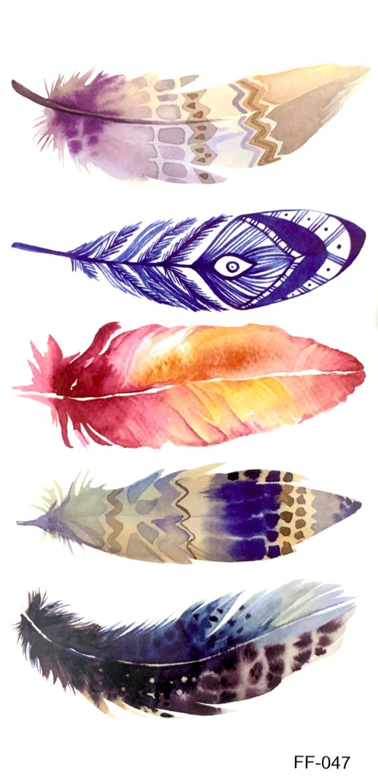 Tattoo Tech, 1 Sheet Medium Semi Permanent Tattoo21*12cm, Adult Art Design Temporary Tattoos, Lasts 1-2 Weeks, Waterproof, Realistic Look, No Adhesive, No Reflection-BLUE (FF-47)