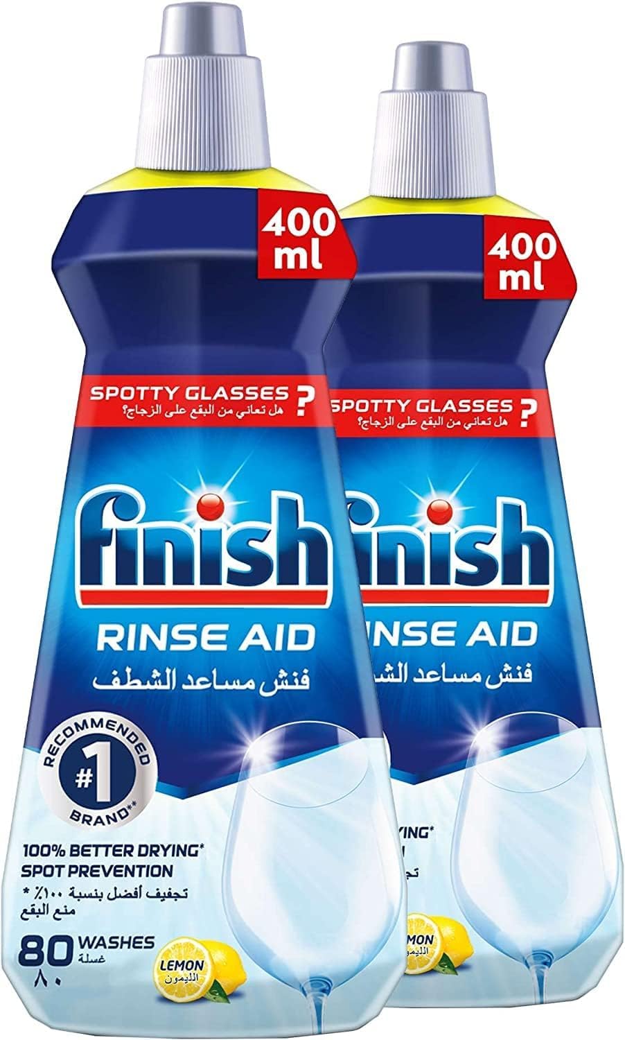 Finish Lemon Rinse Aid For Shinier And Drier Dishes, 400ml - Pack of 2 @30% Off