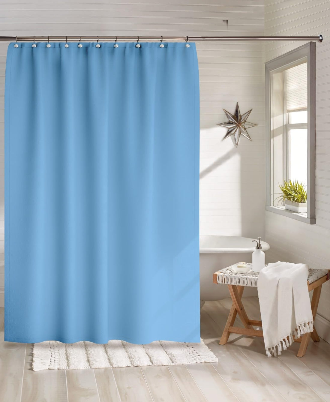 Eleven Group_Shower Curtain Turquoise water proof 200 CM Length *280 CM width with 12 hooks