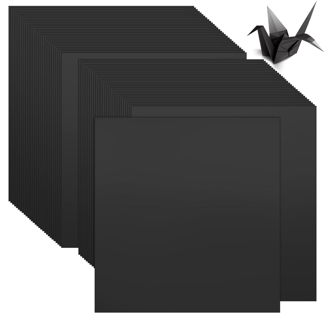 12x12 Inch Cardstock Paper, 40 Sheets Construction Paper, White Thick Cardstock for Invitations, Printing Crafts and Scrapbook Supplies (Black)