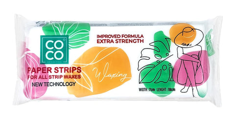 Coco - Wax Tissue, Paper Strips, For All Strip Waxes, Improved Formula Extra Strength, 7 CM X 18 CM