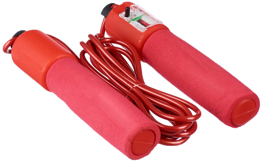 Jump Rope with Counter and Foam Handle - Red