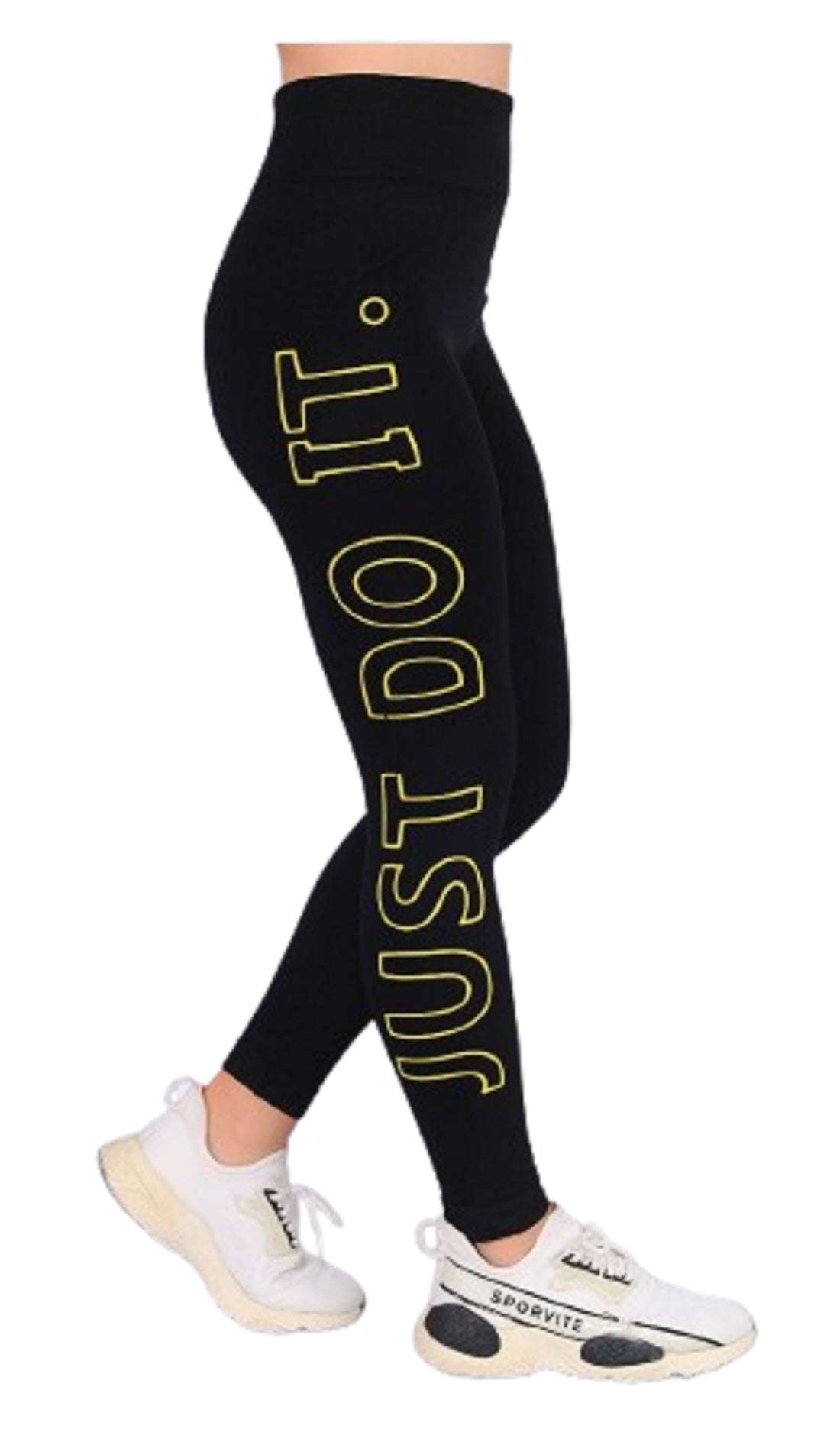 MIZAYA Women's High Waist Leggings with Side Print Fashion Design - Comfortable Workout Gym Pants for Girls and Women