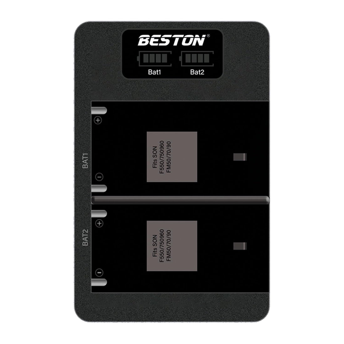 Beston Dual Battery Charger for F550 USB Type-C Batteries - Fast Charging for 2 Batteries