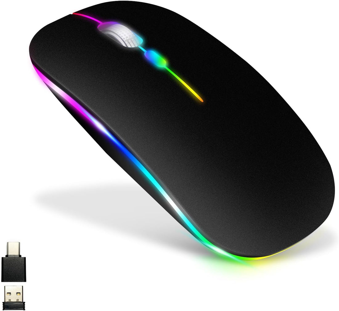 Generic Bluetooth Mouse for MacBook pro/MacBook air/iPad/Laptop/iMac/pc, Wireless Mouse for MacBook pro MacBook Air/iMac/Laptop/Notebook/pc (Bluetooth Mouse/B Black)