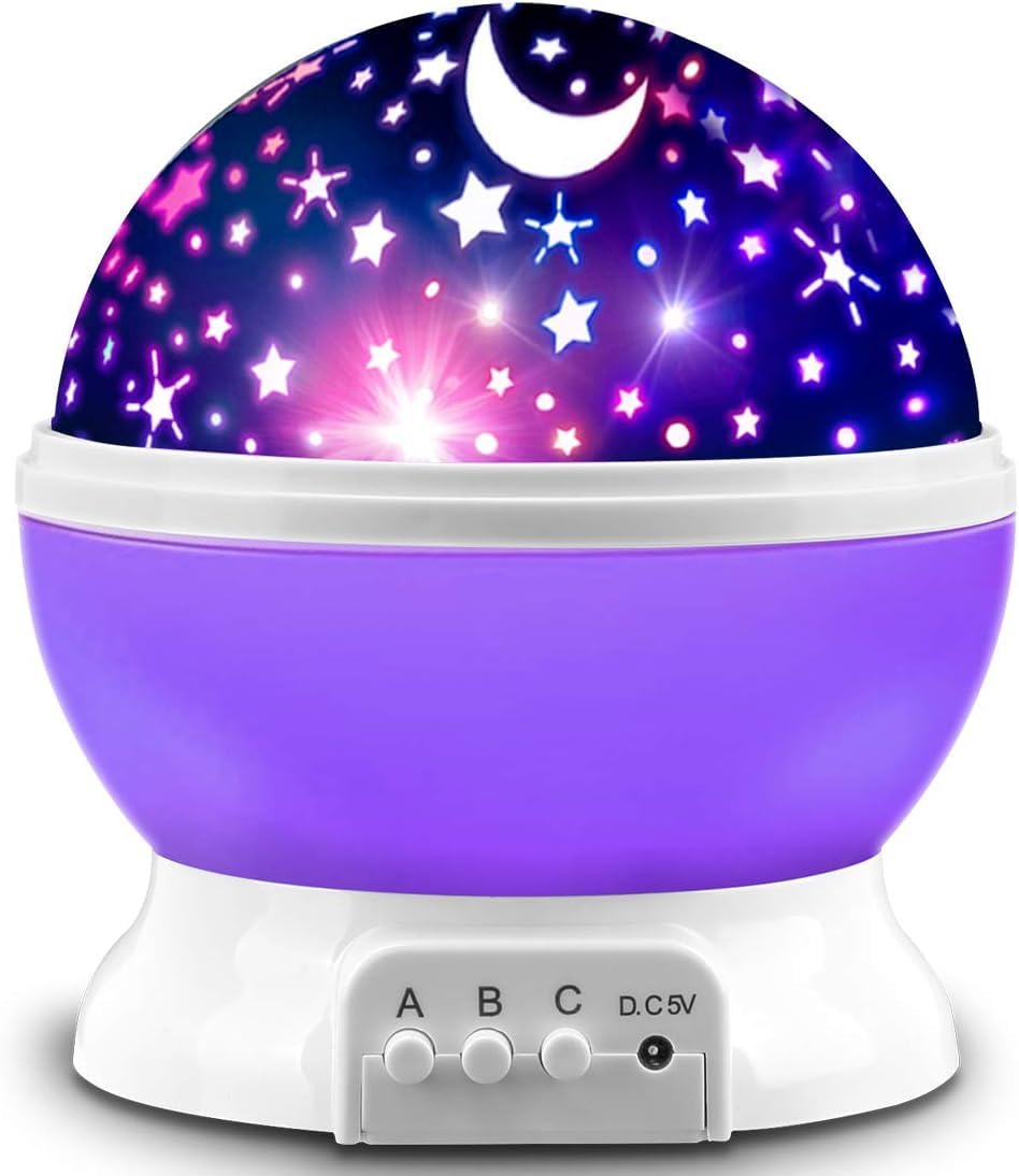 Star Projector Night Light for Kids, Birthday for 1-4-6-14 Year Old Girls Boys, Kids Bedroom Decor Lamp, Glow in The Dark Starry Night Light (Purple)