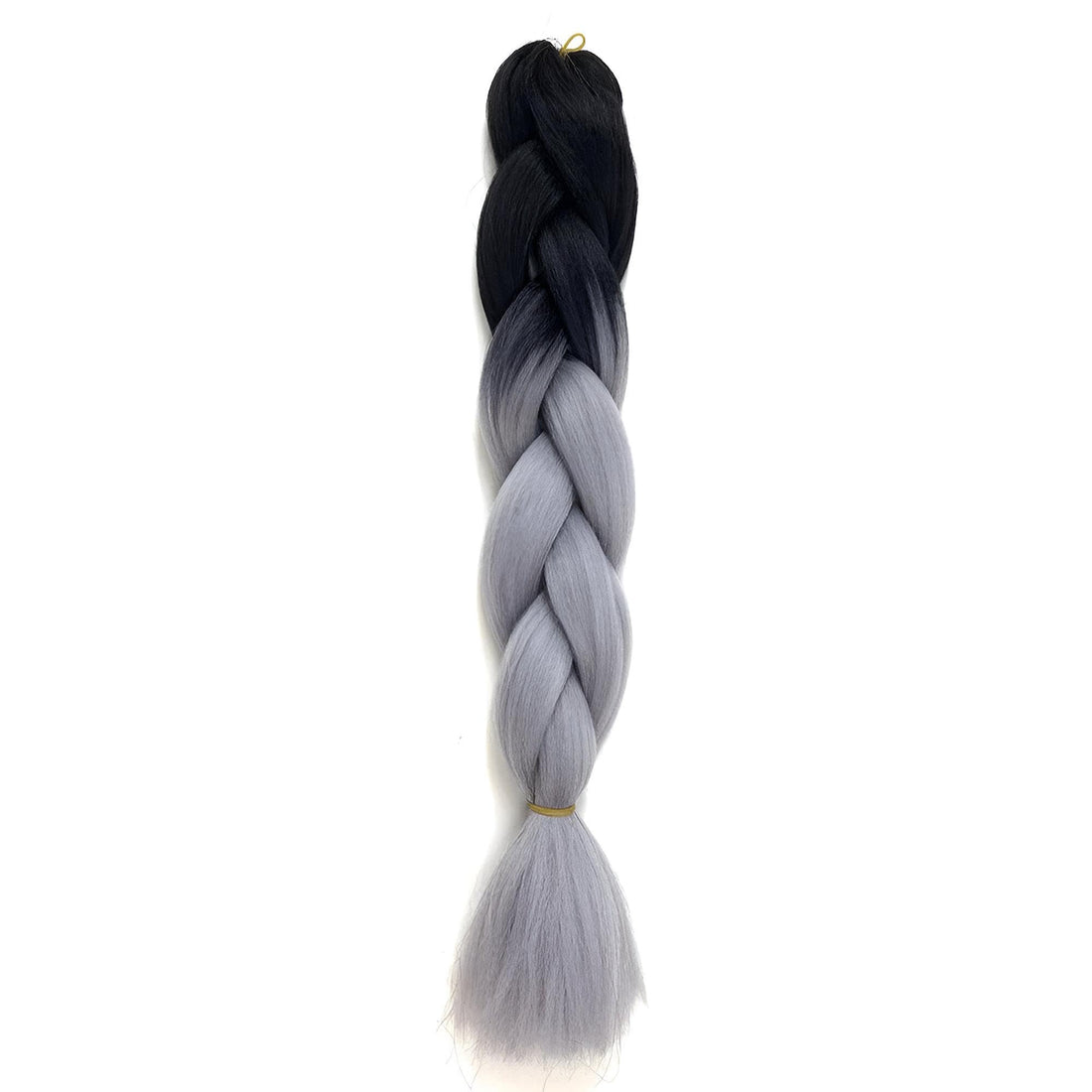 Voluminous braids - Vibrant synthetic hair extensions that provide tangle-free smoothness, are easy to install, and suitable for trendy looks and daily protective hairstyles. (Gray and black)
