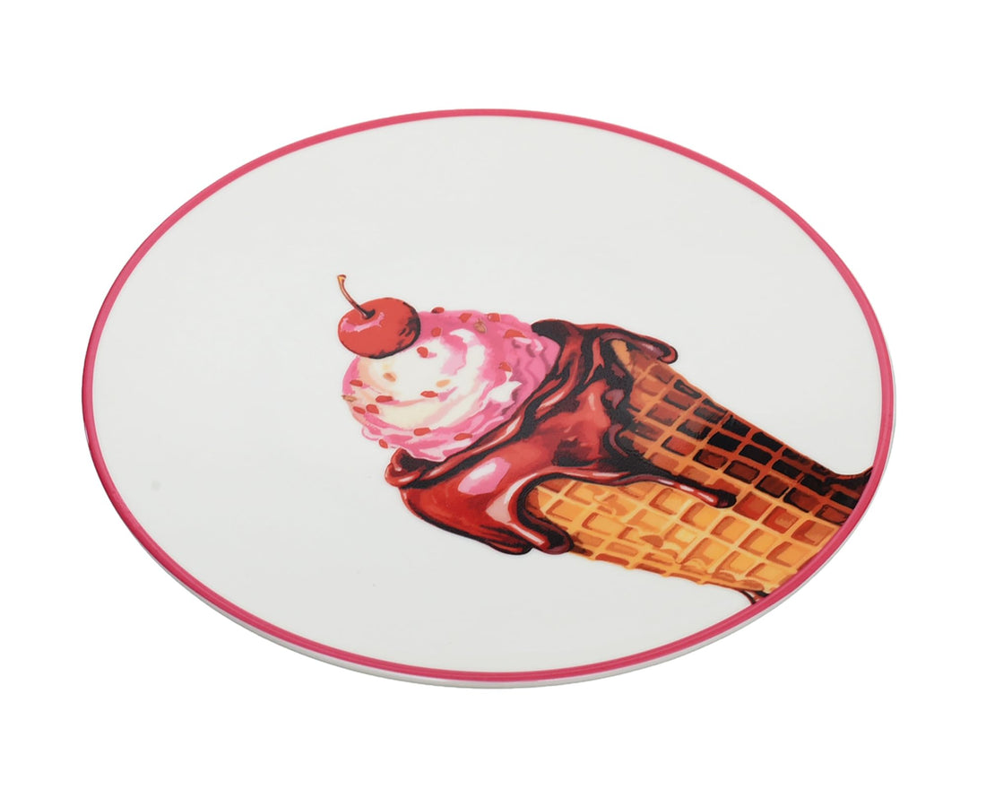 Rosa/Porcelain (Ice Cream 3 Dessert plate 21 cm Coup)