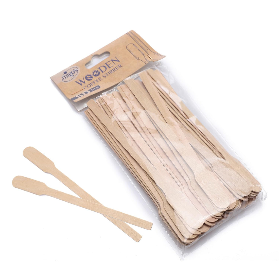 Migo Wood Coffee Stirrer 50-Piece 16 cm Size