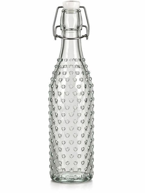 Glass Juice Bottle 1L Airtight | Glass Juice & Water Bottle | Leak Proof & BPA Free | Suitable for Refrigerator & Kitchen (Grey)