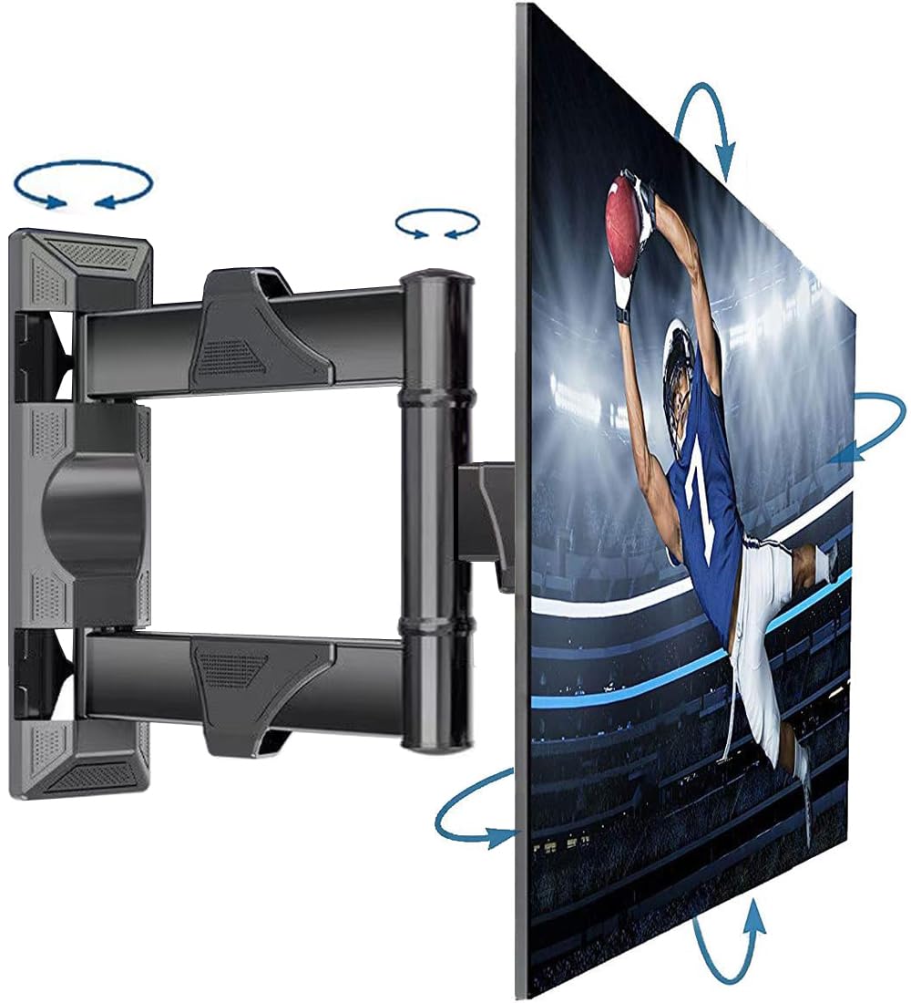 NB North Bayou Full Motion TV Wall Mount for Most 32-55 Inch Computer Monitors and TVs，Adjustable Tilting, Rotating.Weight up to 60lbs (32" to 55")